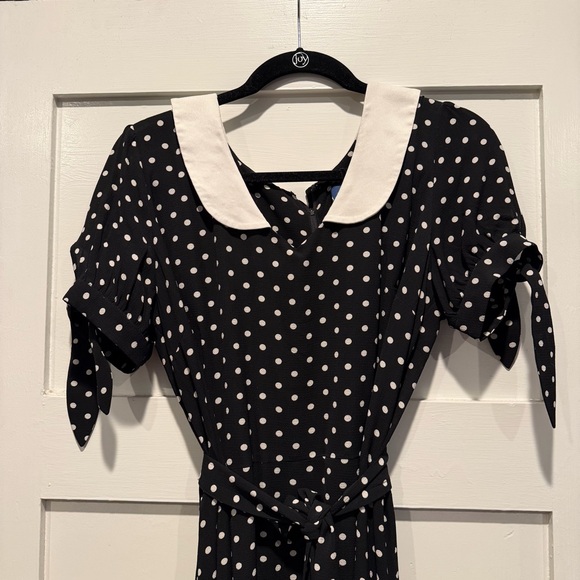Collectif Black and White Polka Dot Midi Dress from Unique Vintage, XL - Picture 2 of 8
